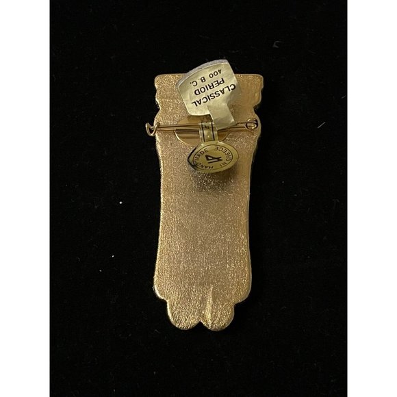 KRISA Greece Classical Period Brooch Gold Greek Column Stele Anthemion 3.5” - Picture 3 of 5